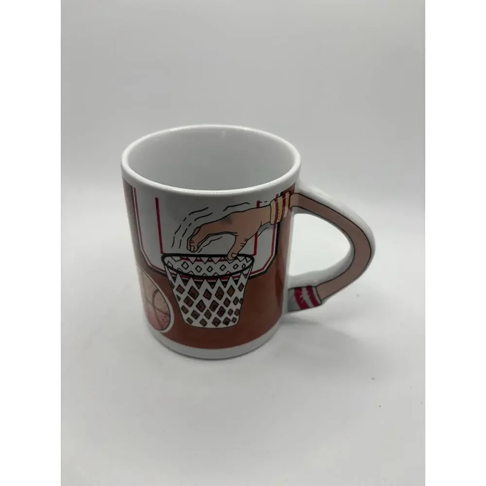 Very Unique Basketball Coffee Mug handle is the arm dunking basketball